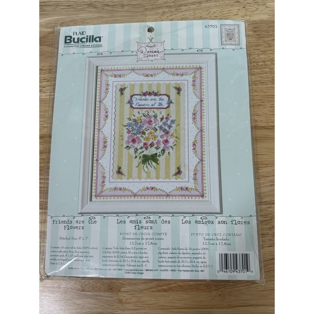 Bucilla Dena's Closet "Friends are the Flowers of Life" Cross Stitch Kit NEW